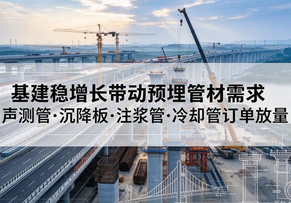台安基建稳增长带动预埋监测管材需求，声测管、沉降板、注浆管订单持续放量